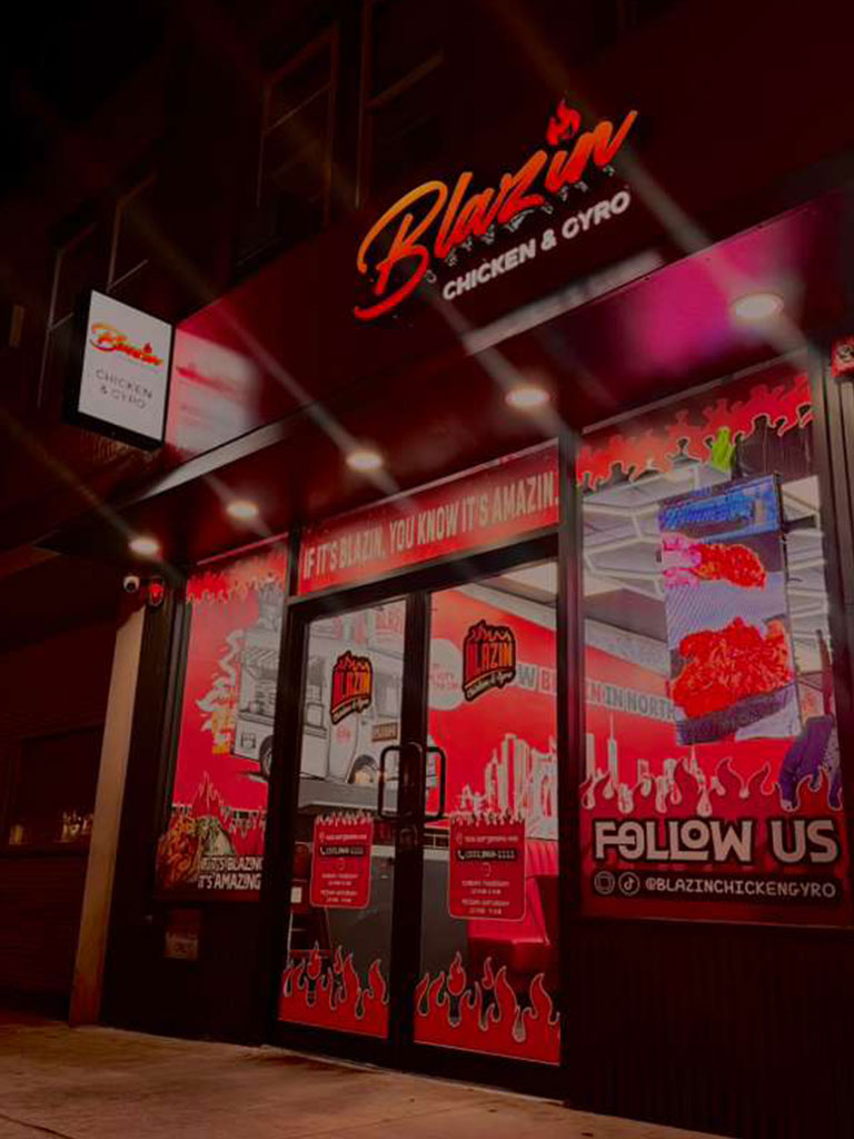 Halal food spread at Blazin Chicken & Gyro in North Bergen