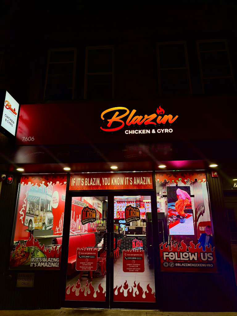Halal food spread at Blazin Chicken & Gyro in North Bergen
