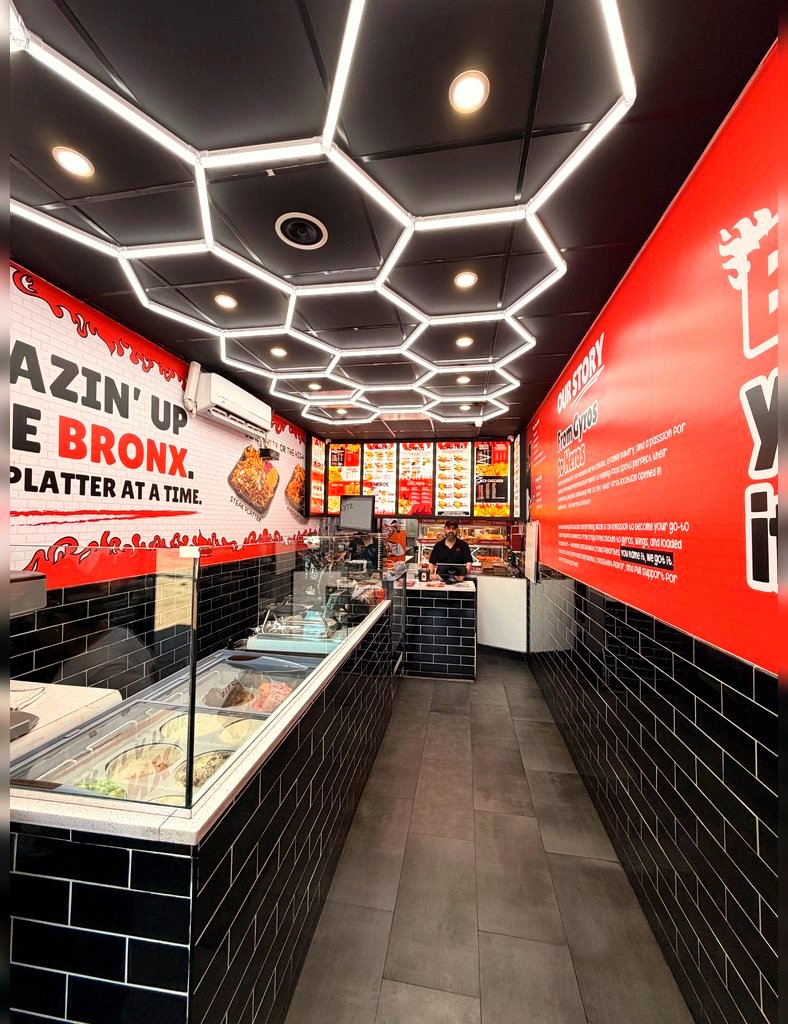 Halal food spread at Blazin Chicken & Gyro in the Bronx