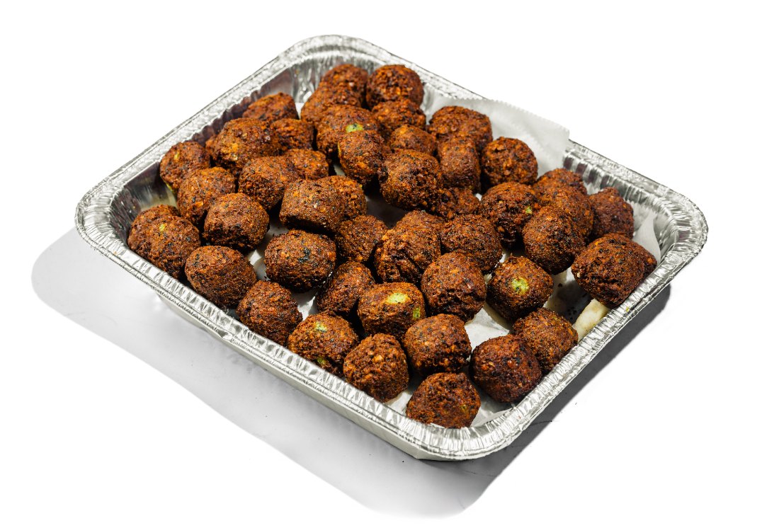 Catering tray of falafel
