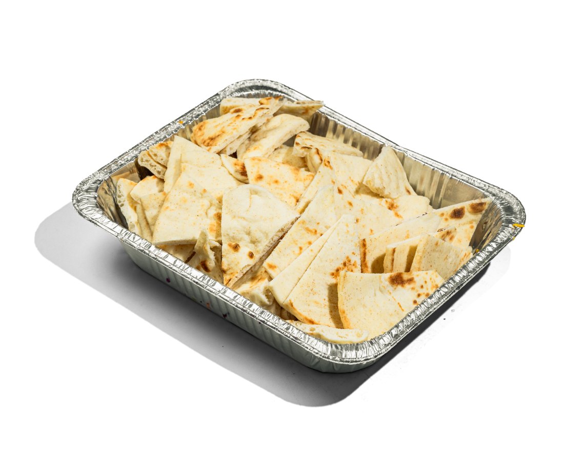 Tray of warm pita bread