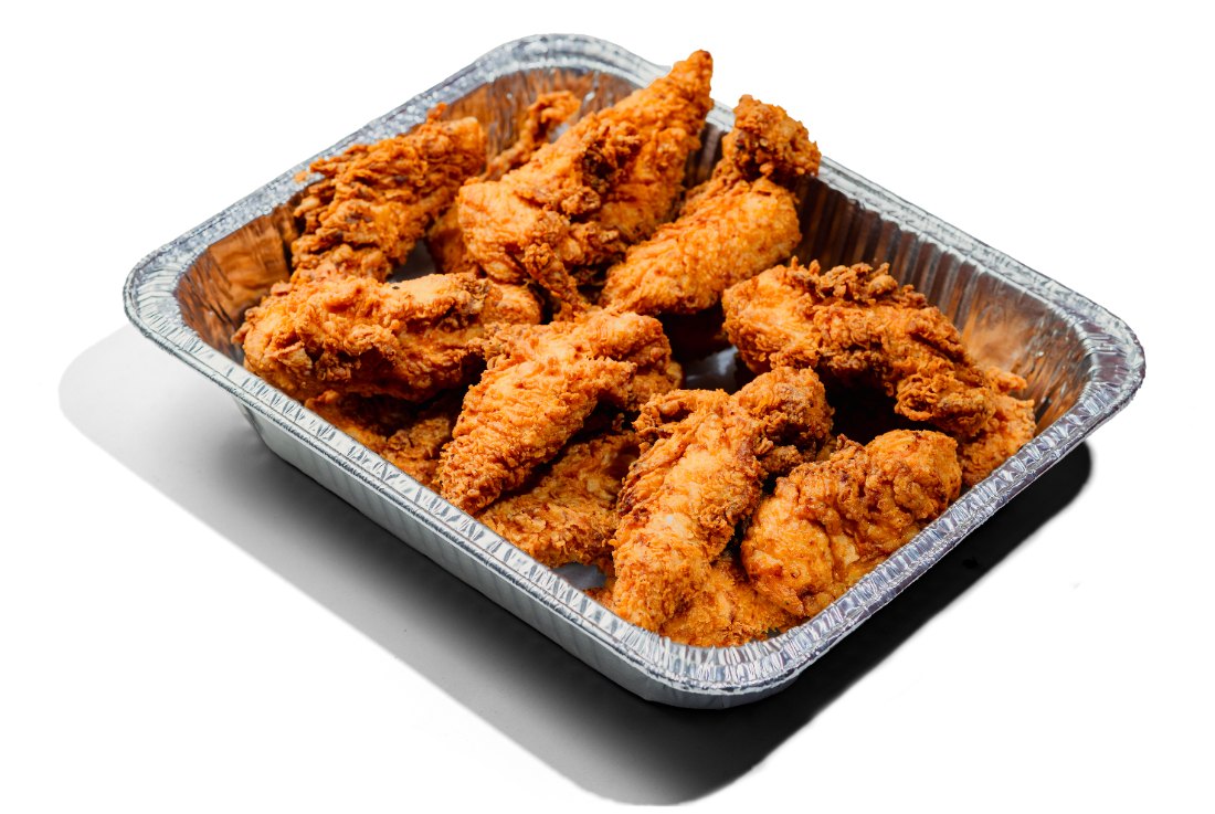 Catering tray of chicken tenders